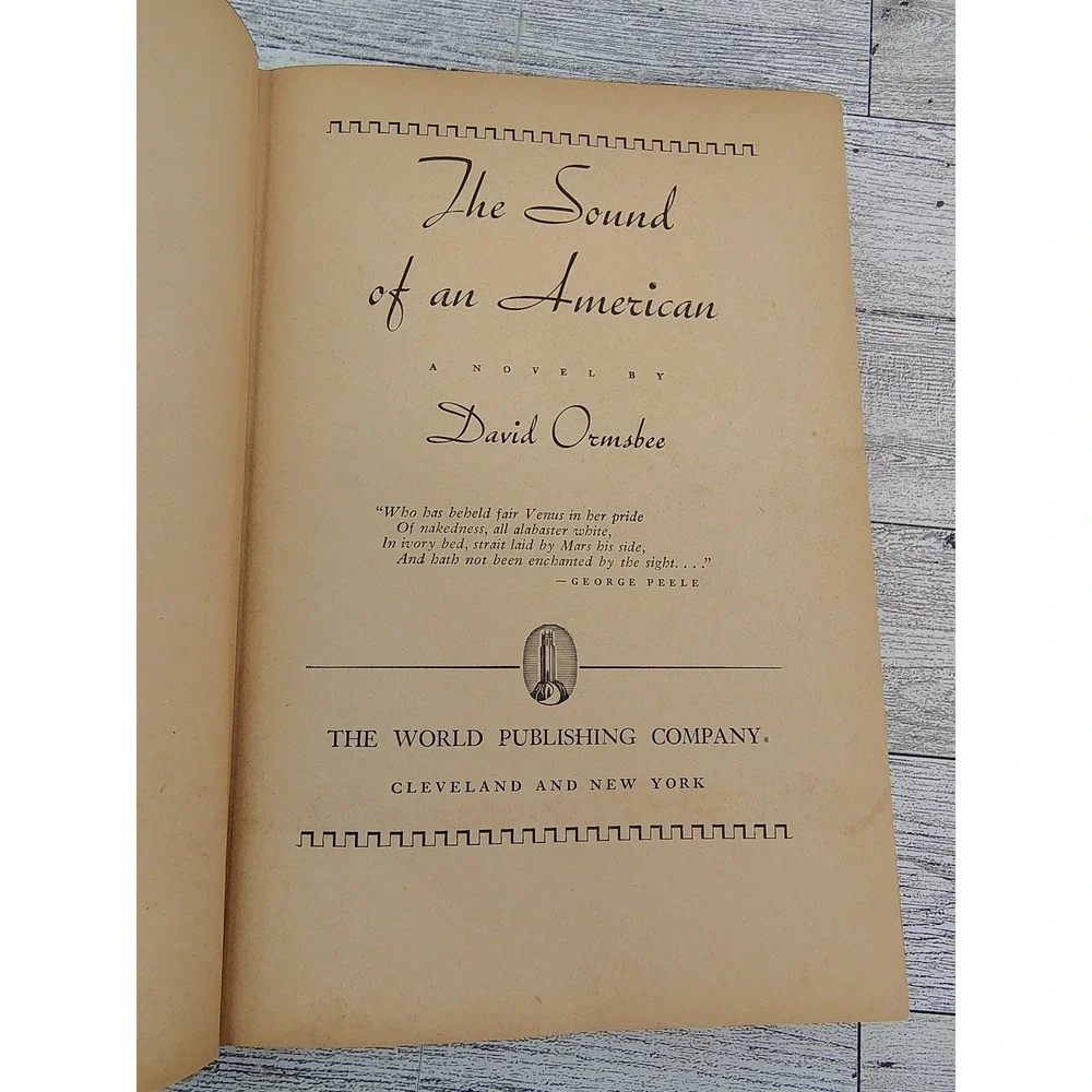 The Sound of an American David Ormsbee 1943 Tower Books 1st‎ Print Wartime HC